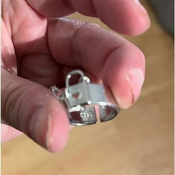The Love Lock 2 piece attached ring set in 925 silver - Thumbnail 6
