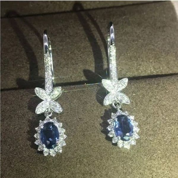 The Super Star zircon and 925 drop dangle earrings - Image 1