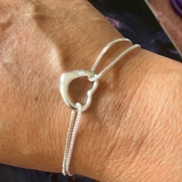 The Precious Heart double chain charm bracelet in 925 - Thumbnail 4