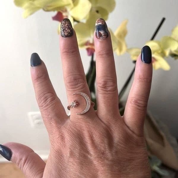 The Moon and Stars Ring in 18k Rose gold plating over 925 - Thumbnail 2