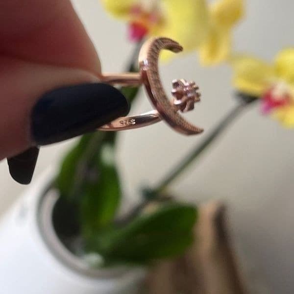 The Moon and Stars Ring in 18k Rose gold plating over 925 - Thumbnail 5