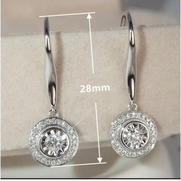 The Dazzling Dish 925 Silver and Cubic Zirconia Drop earrings - Thumbnail 4