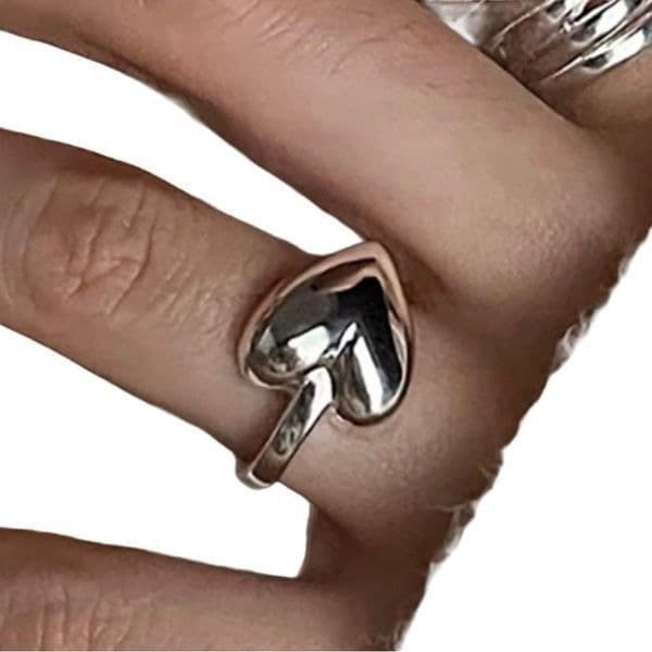 The Overflowing With Love Heart Ring, adjustable in 925 silver - Image 1