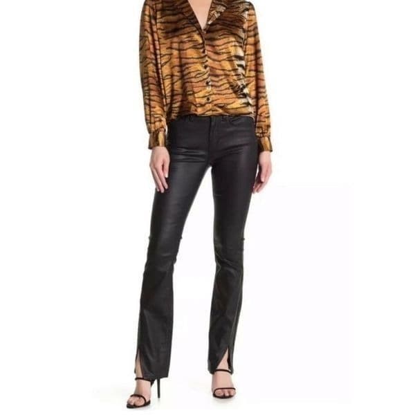 Free People Spellbound Coated Bootcut Jean Black - Image 1