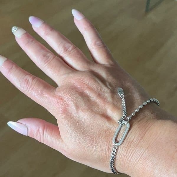 The Delicate Drop Chain and Link Bracelet in 925. - Thumbnail 8