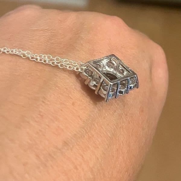 The Katherine Pendant Necklace in blue sapphire and 925 silver - Thumbnail 6