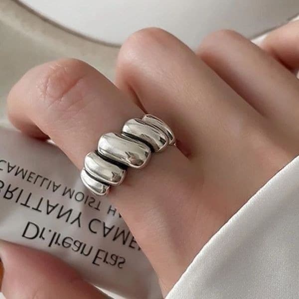 The Sublime Swirl ring in 925 silver adjustable - Image 1