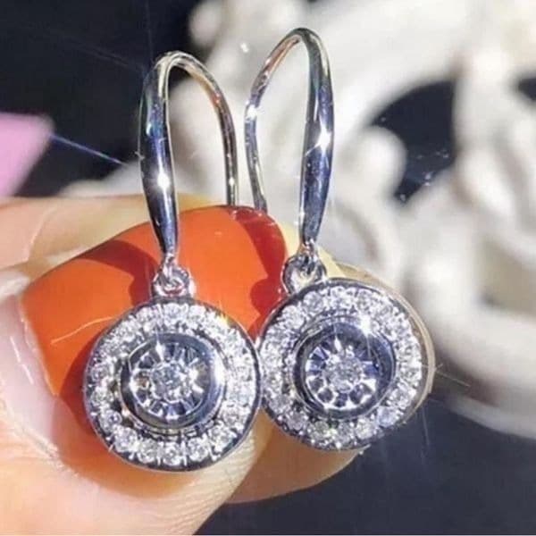The Dazzling Dish 925 Silver and Cubic Zirconia Drop earrings - Image 1