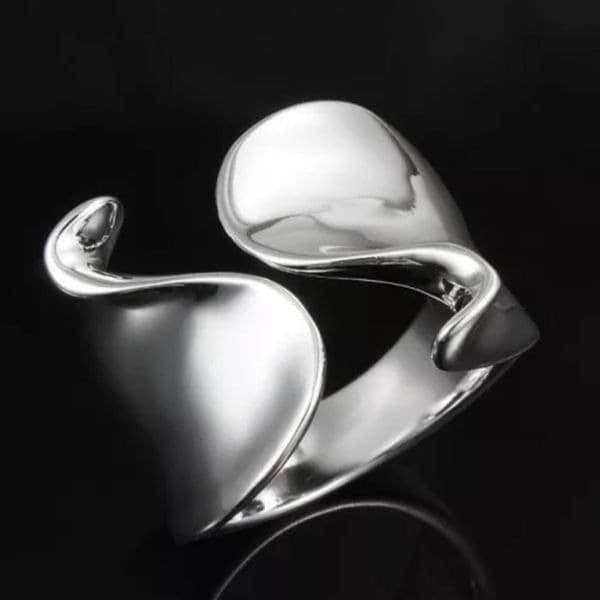 The Cut adjustable 925 modern statement ring - Image 1