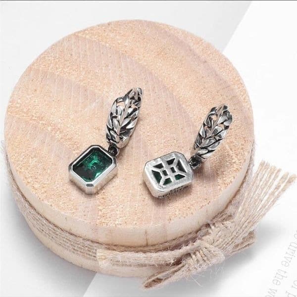 The Emerald Punk Rock drop earrings in 925 silver - Thumbnail 7