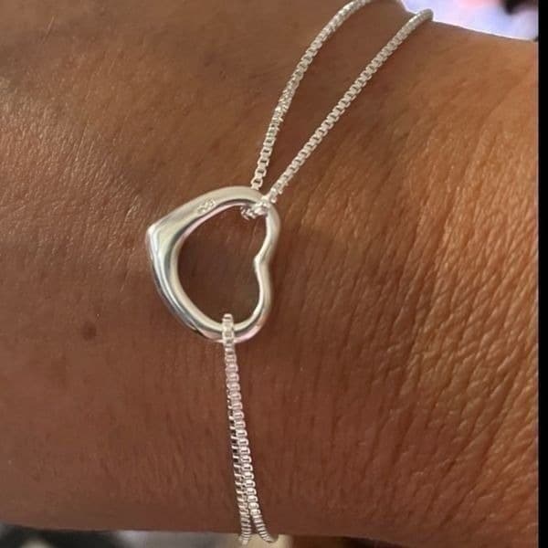 The Precious Heart double chain charm bracelet in 925 - Thumbnail 3