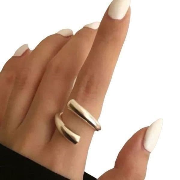 The Axis 925 adjustable modern statement ring in silver - Image 1