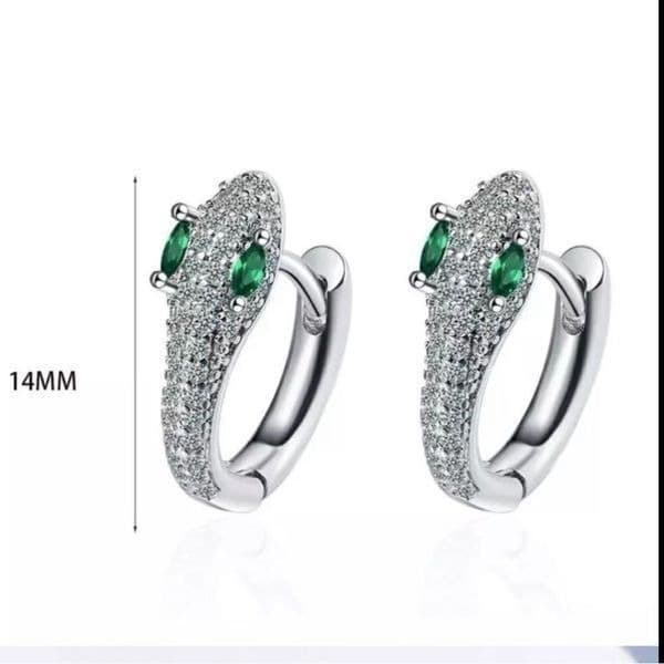 The Serpentine Earring in 925 silver and cubic zirconia - Thumbnail 4