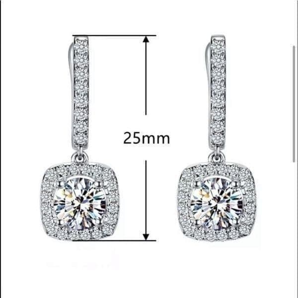 The Bling 925 Silver Drop White Sapphire Earrings - Thumbnail 5