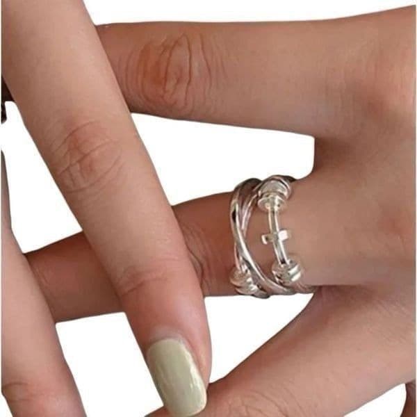 The Abstract Geo statement Ring in 925 silver - Thumbnail 8