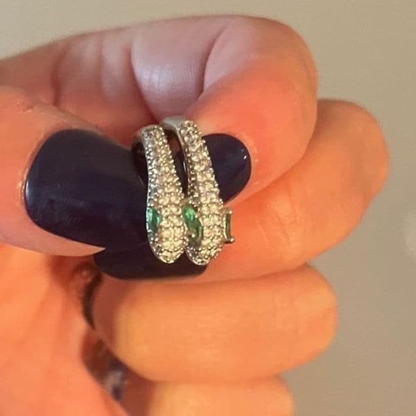 The Serpentine Earring in 925 silver and cubic zirconia - Thumbnail 3