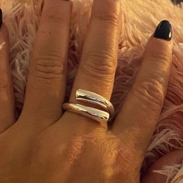 The Axis 925 adjustable modern statement ring in silver - Thumbnail 7
