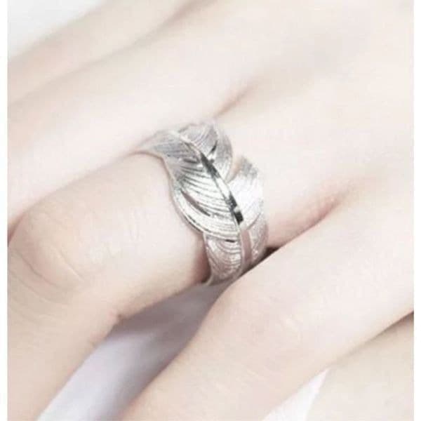 The Flirty Feather adjustable sterling silver ring. - Thumbnail 2