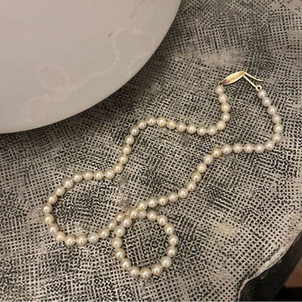 White Pearl Necklace Classic Jewelry - Thumbnail 4