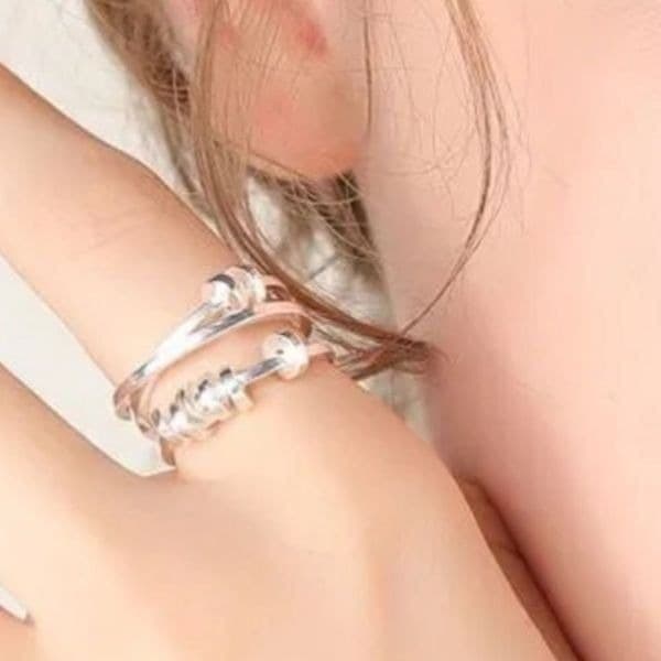 The Abstract Geo statement Ring in 925 silver - Thumbnail 3
