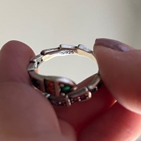 The Multi-Colored Serpent Ring in 925 silver - Thumbnail 4