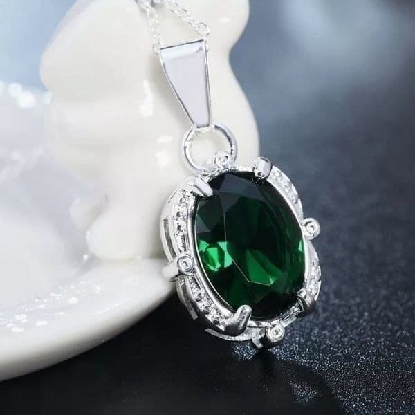 The Kelly Pendant necklace in Tibetan silver 925 and cubic zirconia - Image 1