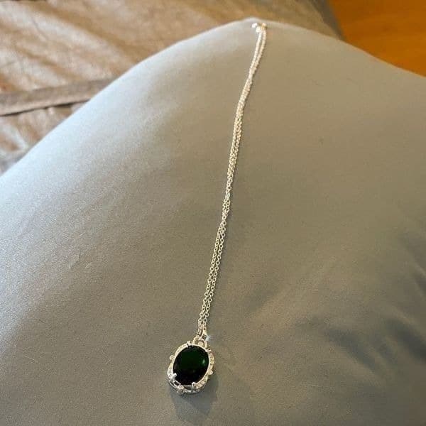 The Kelly Pendant necklace in Tibetan silver 925 and cubic zirconia - Thumbnail 5