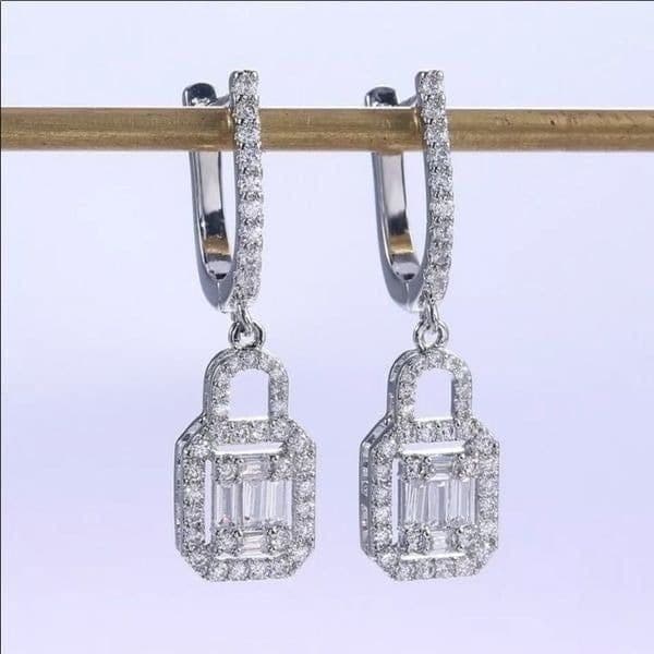 The Gatsby Earring drop in silver & zirconium drop earrings - Image 1