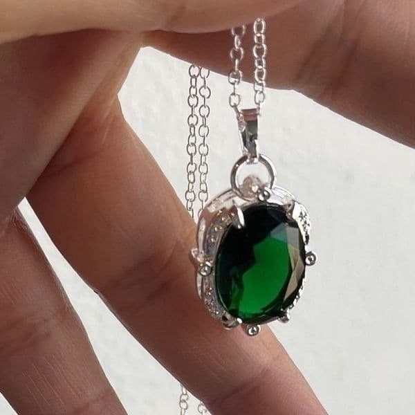 The Kelly Pendant necklace in Tibetan silver 925 and cubic zirconia - Thumbnail 10