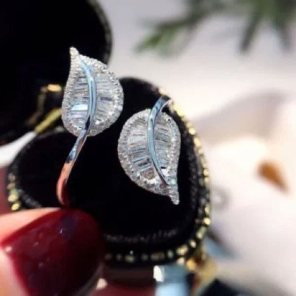 The Double Leaf adjustable ring in 925 - Thumbnail 2