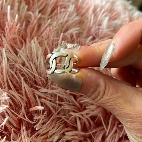 The Wide Link Chain Ring in 925. Adjustable - Thumbnail 6