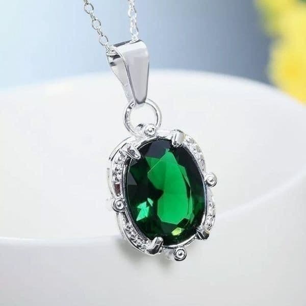The Kelly Pendant necklace in Tibetan silver 925 and cubic zirconia - Thumbnail 7