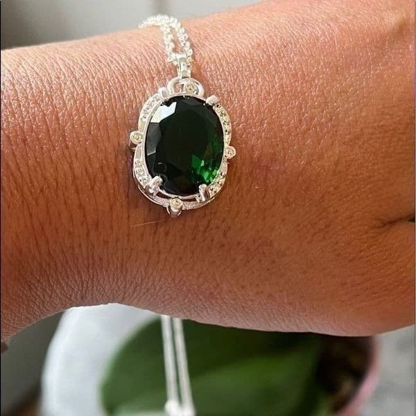The Kelly Pendant necklace in Tibetan silver 925 and cubic zirconia - Thumbnail 11