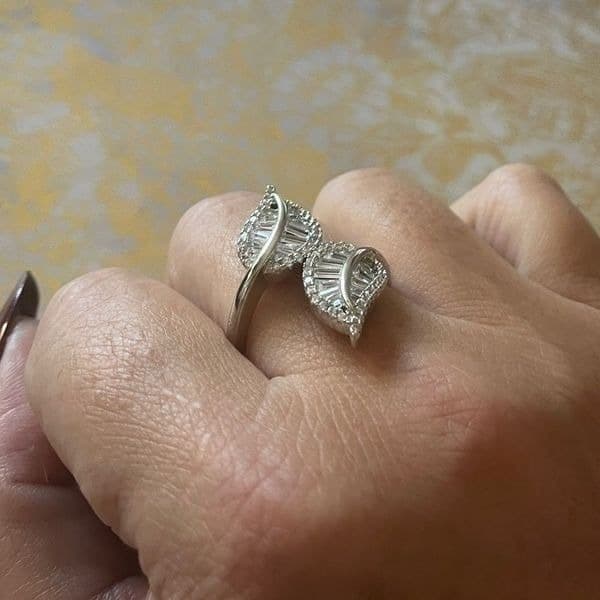 The Double Leaf adjustable ring in 925 - Thumbnail 8
