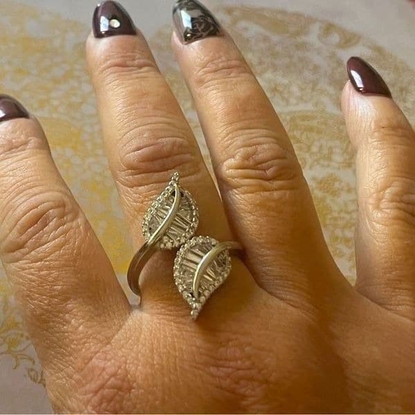 The Double Leaf adjustable ring in 925 - Thumbnail 3