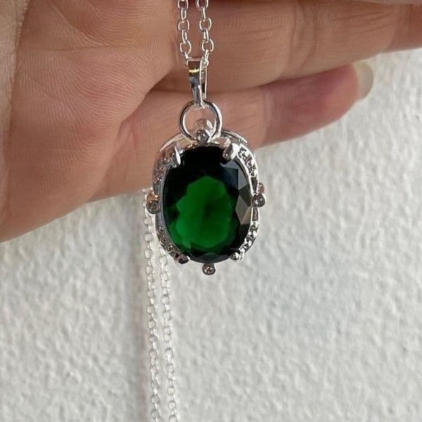 The Kelly Pendant necklace in Tibetan silver 925 and cubic zirconia - Thumbnail 2
