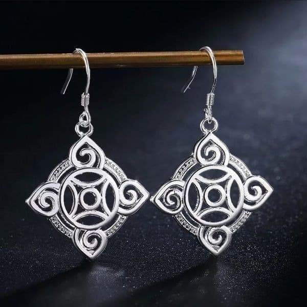 The Bohemian Drop Earring in Tibetan Silver - Thumbnail 4