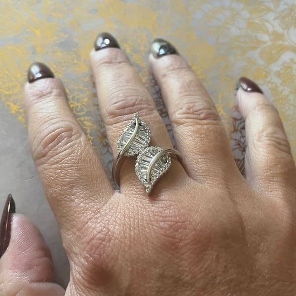 The Double Leaf adjustable ring in 925 - Thumbnail 4