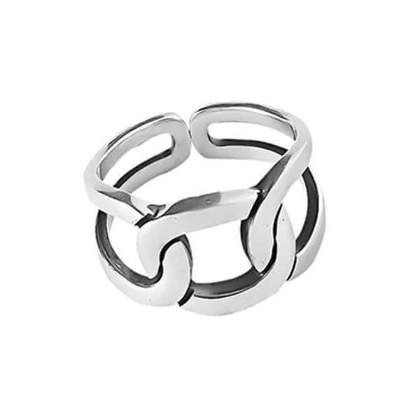 The Wide Link Chain Ring in 925. Adjustable - Thumbnail 5