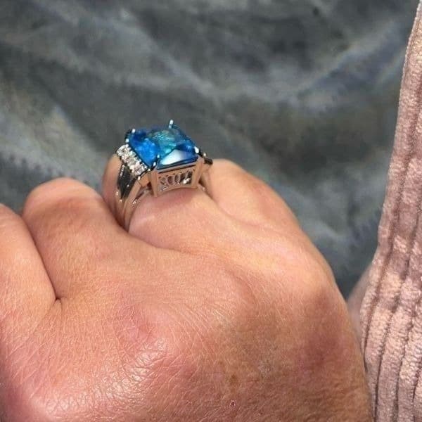 The Ocean Blue Statement Cocktail Ring in 925 silver sz 6 - Thumbnail 4