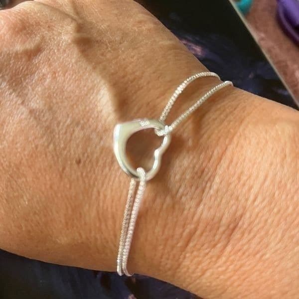 The Precious Heart double chain charm bracelet in 925 - Thumbnail 4