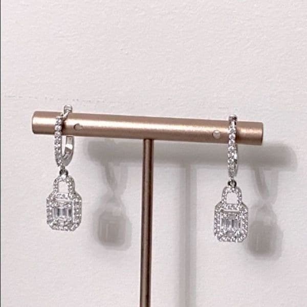 The Gatsby Earring drop in silver & zirconium drop earrings - Thumbnail 5