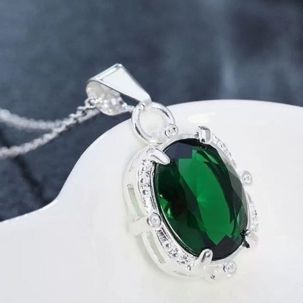 The Kelly Pendant necklace in Tibetan silver 925 and cubic zirconia - Thumbnail 4