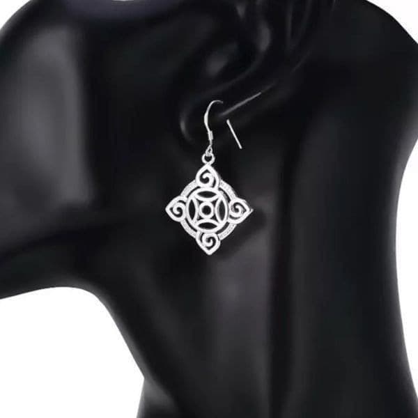 The Bohemian Drop Earring in Tibetan Silver - Thumbnail 2