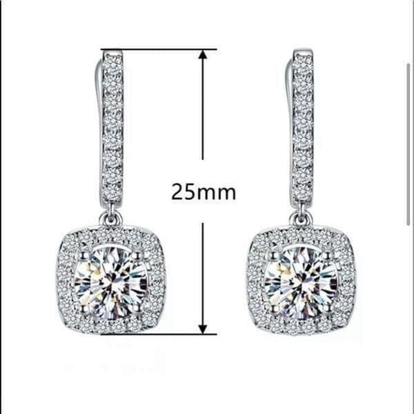 The Bling 925 Silver Drop White Sapphire Earrings - Thumbnail 5