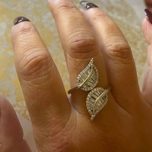 The Double Leaf adjustable ring in 925 - Thumbnail 5