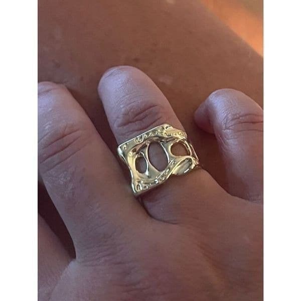 The Monster Ring adjustable in yellow gold plated 925 silver - Thumbnail 2