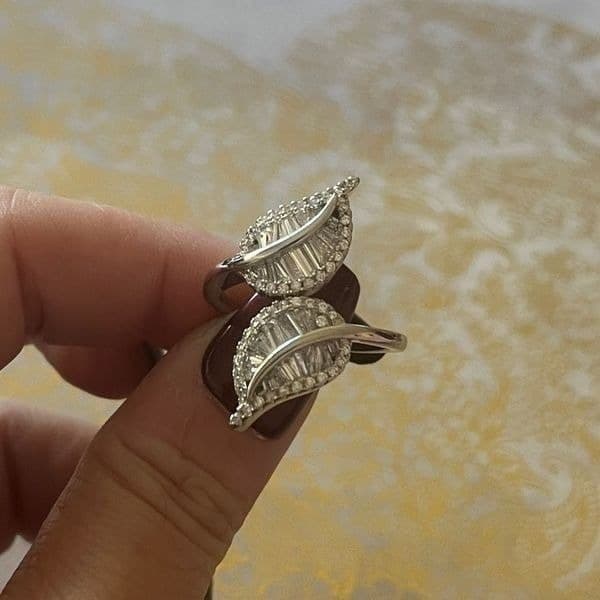 The Double Leaf adjustable ring in 925 - Thumbnail 7