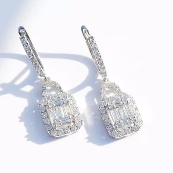 The Gatsby Earring drop in silver & zirconium drop earrings - Thumbnail 6