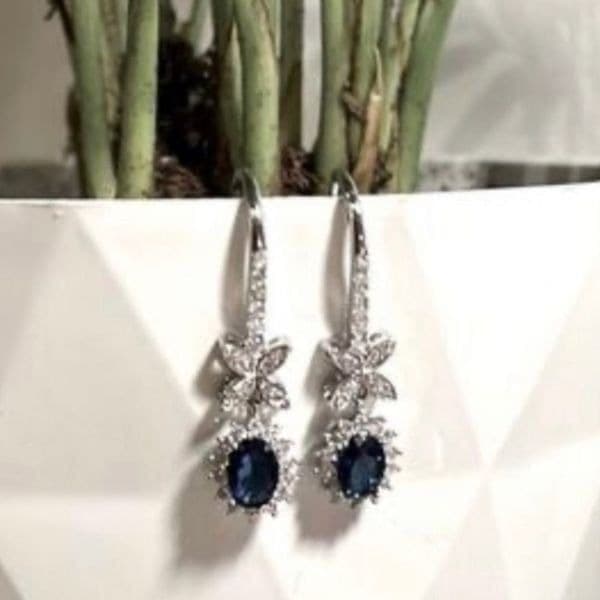 The Super Star zircon and 925 drop dangle earrings - Image 1